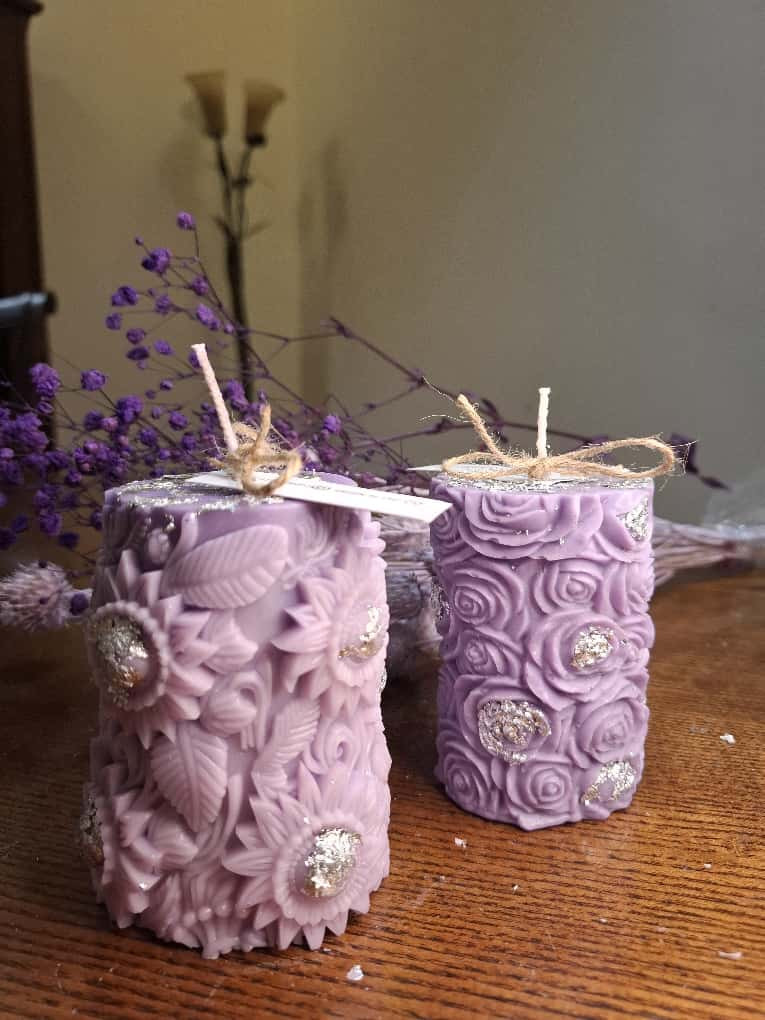 Set of Two Purple Bliss Candles