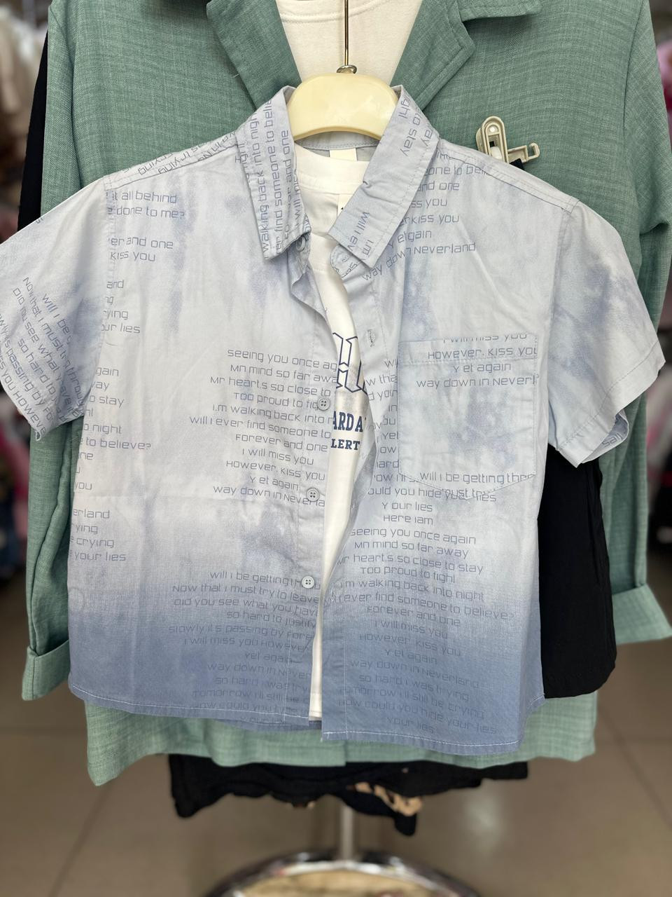 Boys Trendy Cool Letter Graphic Print Short Sleeve Lapel Shirt & Shorts Set