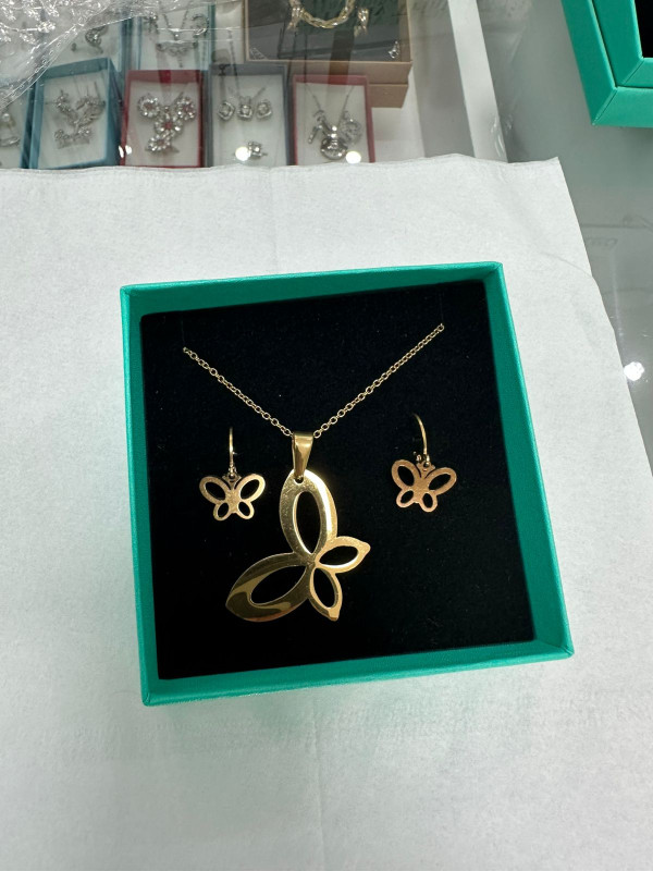 Hand made Stainless steel women's Set Butterfly
