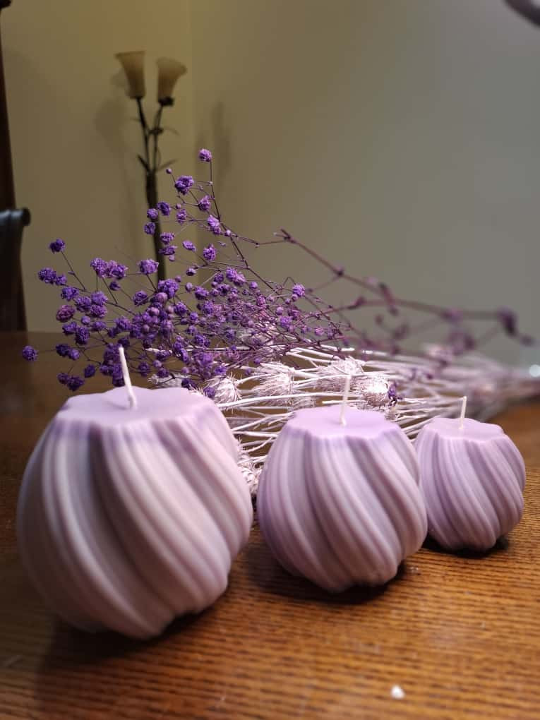 Set of Three Purple Bliss Candles